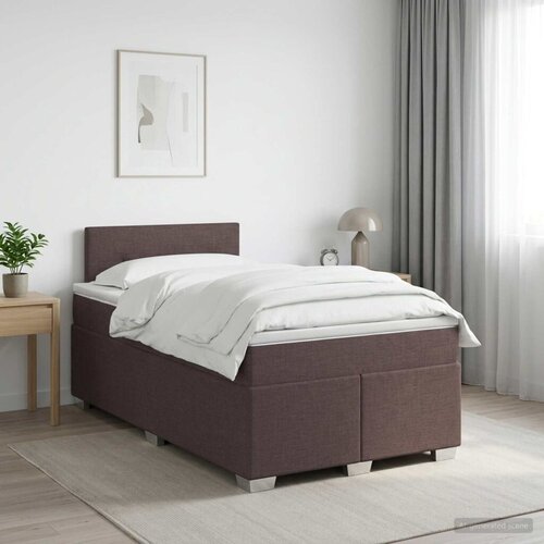  Boxspring krevet s madracem Tamno smeđa 120 x 190 cm Tkanina - Tamno smeđa 120 x 190 cm Pro&scaron;iveno gumbima Cijene
