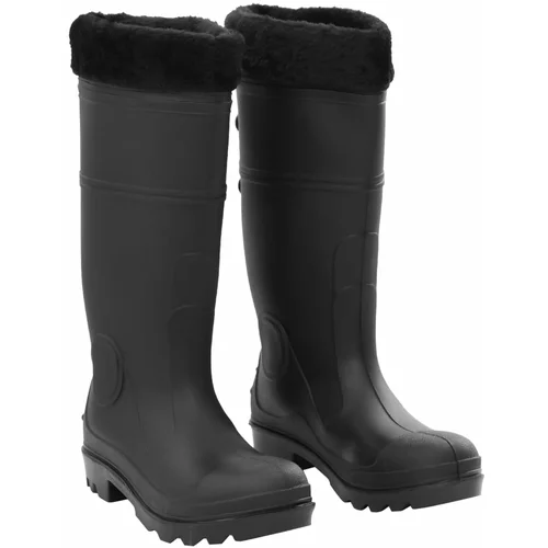  Čizme za kišu s uklonjivim čarapama crne veličina 39 PVC