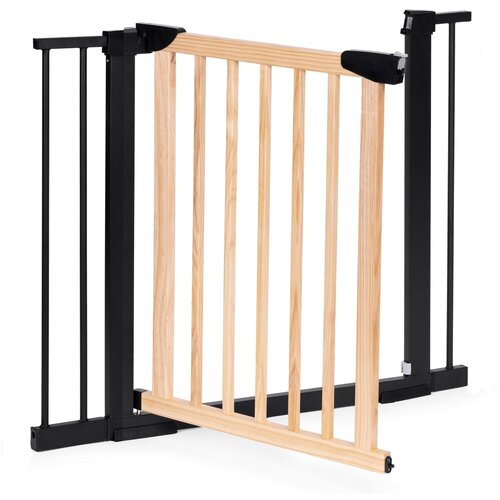 ECO TOYS Sigurnosna ograda, 74-100 cm, za stepenice i vrata, metal i drvo, dodatni paneli, Slike