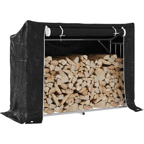 vidaXL Stalak za drva za ogrjev s kišnom navlakom 151x60,5x110,5 cm Cijene