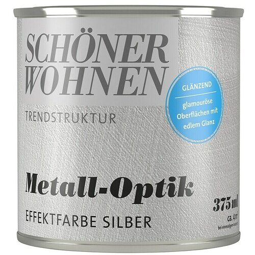 SCH&amp;Ouml;NER WOHNEN-Farbe Trendstruktur Barvni dekorativni omet (Srebrna, Sijaj, 375 ml) Slike