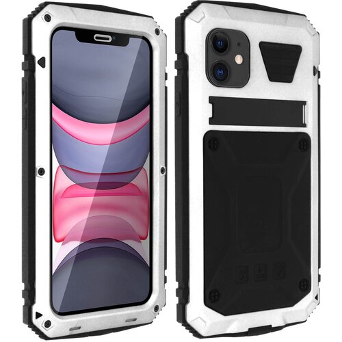 AVIZAR Polno aluminijasto ohi&amp;scaron;je (kapljice, prah, voda) Podpora za stojalo, serija rezervoarjev - srebrna str. Apple iPhone 11, (20599881) Slike