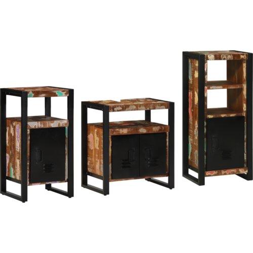  Set namje&amp;scaron;taja za kupaonicu 3 pcs Čvrsto reciklirano drvo Slike