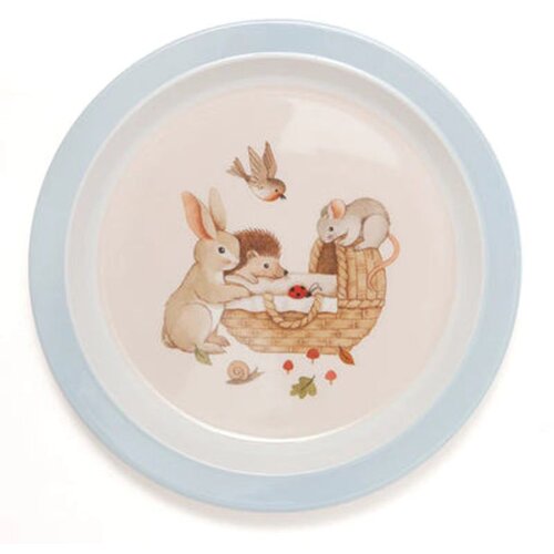 Petit Monkey Melaminski tanjir - pastelno plava Slike
