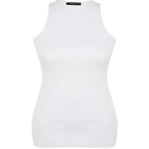Trendyol Curve Plus Size Camisole - White - Fitted