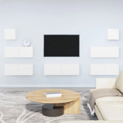 vidaXL 7-dijelni set TV ormarića sjajni bijeli konstruirano drvo