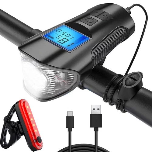  Set akumulatorske kolesarske svetilke z merilnikom hitrosti + zadnja luč