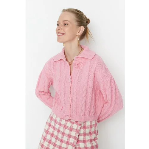 Trendyol Pink Buttoned Knitwear Cardigan