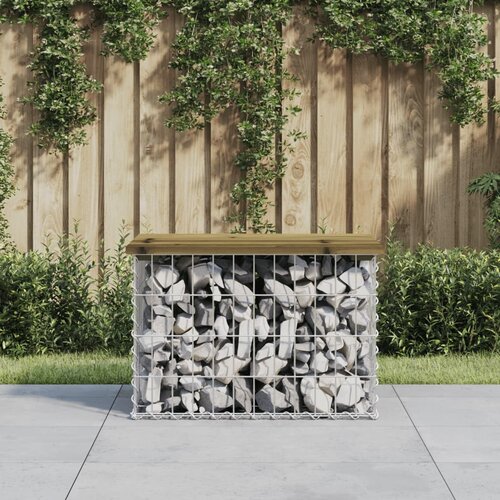  Vrtna klupa s gabionskim dizajnom 63 x 44 x 42 cm od borovine Cijene