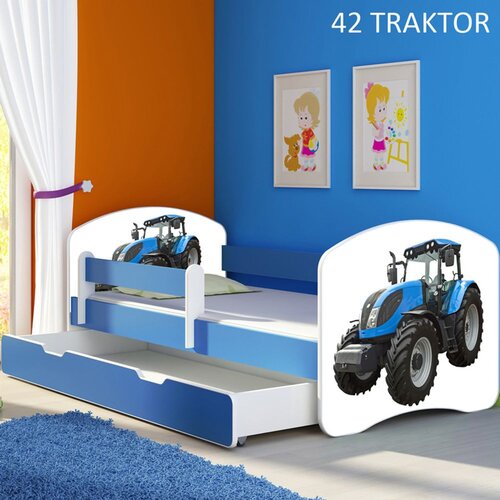 ACMA Dječji krevet s motivom, bočna plava + ladica 160x80 cm - 42 Traktor Cijene