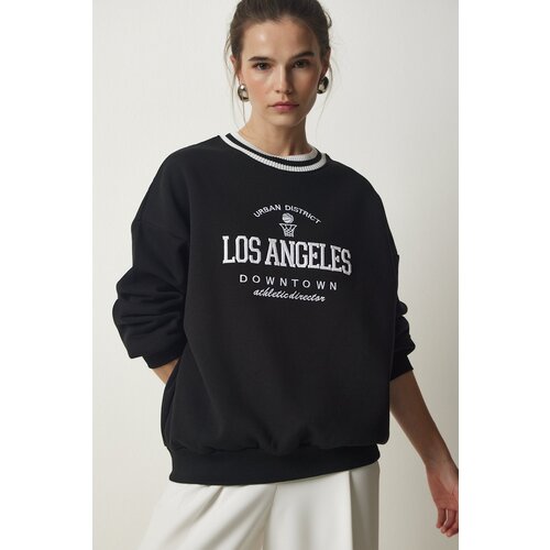  Women&amp;#039;s Black Embroidered Raised Knitted Sweatshirt Slike