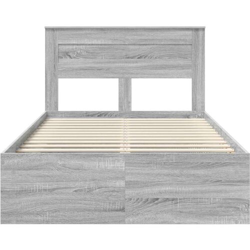  Okvir za krevet s uzglavljem Siva Sonoma 120 x 200 cm Slike