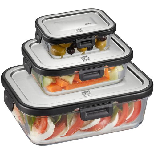 Gefu Set of 3 rectangular glass containers Milo G -12799 Slike
