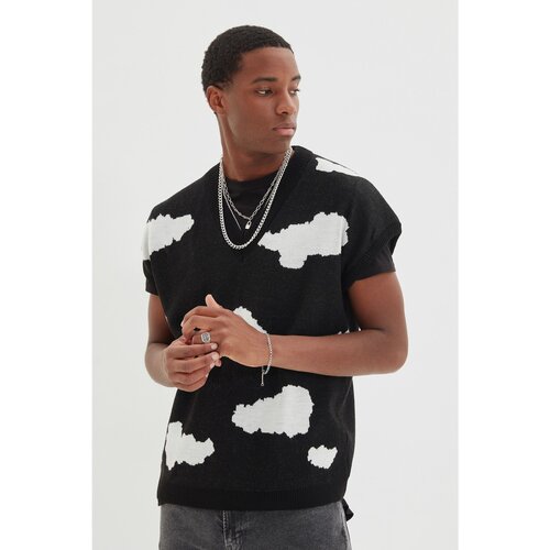 Trendyol black men's oversize cloudy sweater Slike