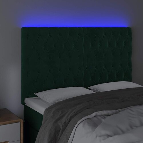  LED uzglavlje tamnozeleno 160x7x118/128 cm bar&amp;scaron;unasto Slike