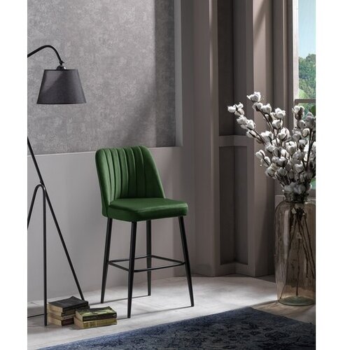 Hanah home Set od 2 barske stolice zeleno-crne Cene