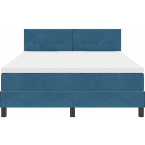 LED Box Spring Krevet Tamno plava 160 x 200 cm Bar&amp;scaron;un Slike