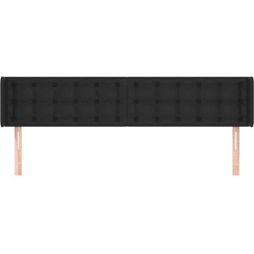  Uzglavlje s u&amp;scaron;ima crno 203x16x78/88 cm od umjetne kože Slike
