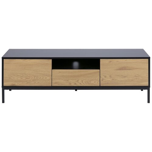 Actona Crni TV stol u dekoru hrasta 140x45cm - Seaford Slike
