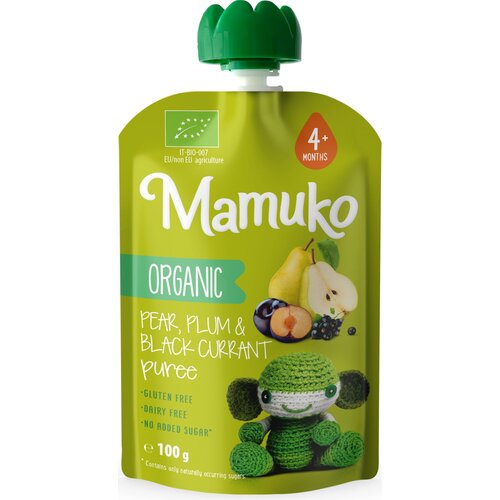 BIO Organic Pear, Black Currant and Plum Puree - 100 g Cene