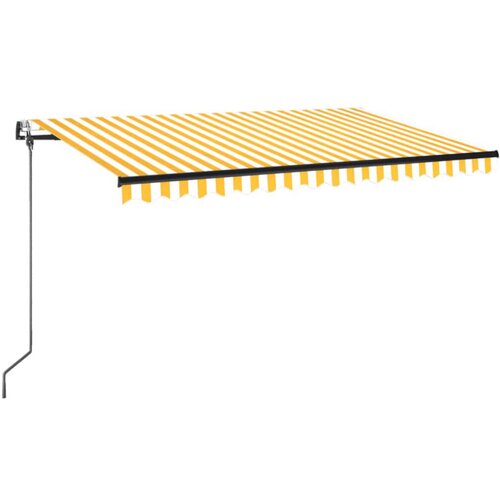 VidaXL Avtomatska tenda LED + senzor 450x350 cm rumeno/bela, (20728887) Slike