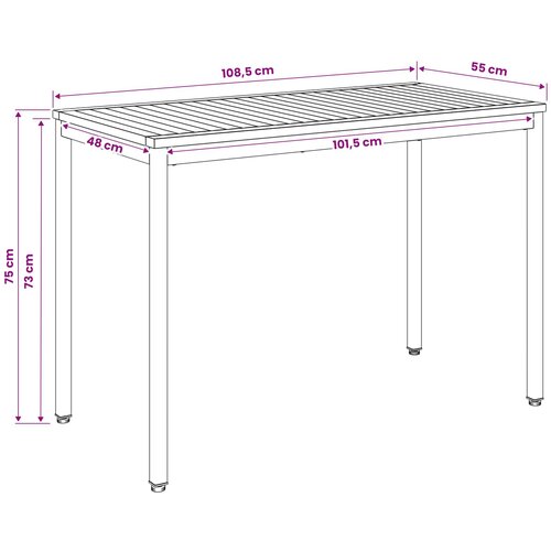  Stol za večeru u vrtu Bijela i crna 108,5 x 55 x 75 cm Slike