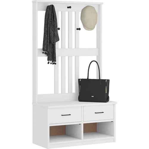 VidaXL Drvo za dvoranu SANDENS bijelo 87x40x159,5 cm puno drvo bor Slike