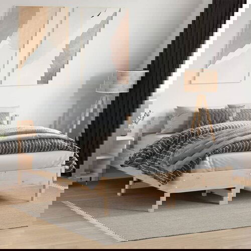 Furnova Posteljni okvir brez vzmetnice 135x190 cm trdna borovina, (21940825) Slike