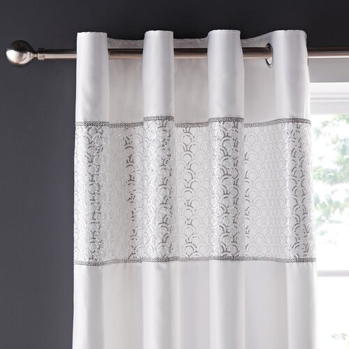 Catherine Lansfield Bijele zavjese u setu 2 kom od mikrosatena 168x229 cm Deco Sequin – Cijene