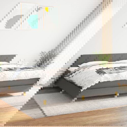 The Living Store Box spring postelja z vzmetnico temno siva 160x200 cm blago - Box Spring Postelja, (21515329) Slike