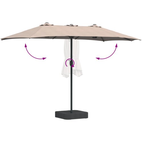 vidaXL vrtni dežnik taupe 385 x 209 x 244 cm blago Cene