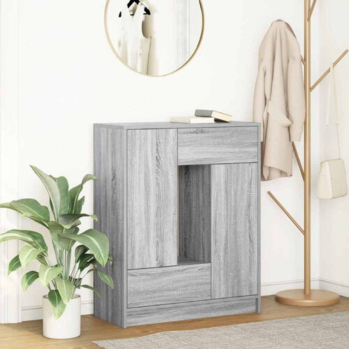  Komoda s ladicama i vratima siva sonoma 73x31x90 cm Cijene