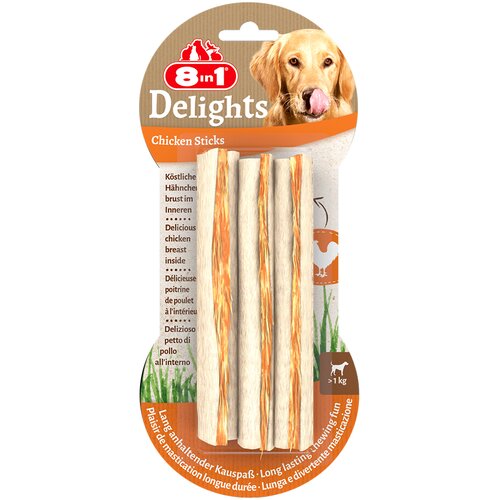 8in1 Delights palčke za žvečenje piščanec - Varčno pakiranje: 6 x 75 g (18 kosov) Cene