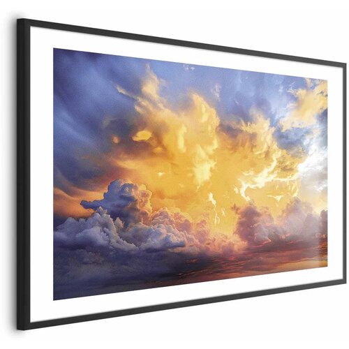  Plakat Beautiful Sunset - clouds in warm shades 90x60 Crni okvir s margom Cijene