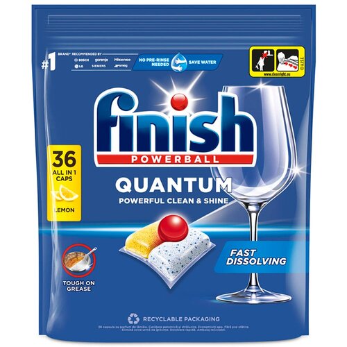 Finish tablete za mašinu Quantum All in 1 limun, 36 komada Cene