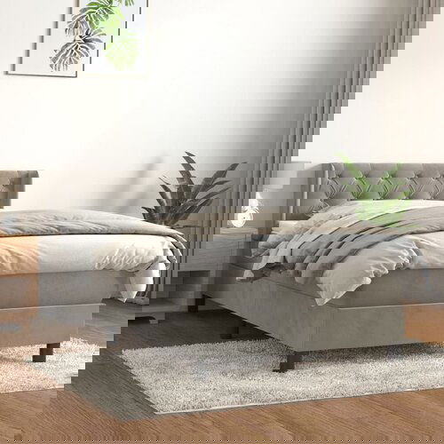 vidaXL Box spring krevet s madracem svjetlosivi 80 x 200 cm baršunasti Cijene