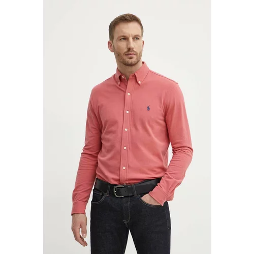 Polo Ralph Lauren Bombažna srajca moška, roza barva