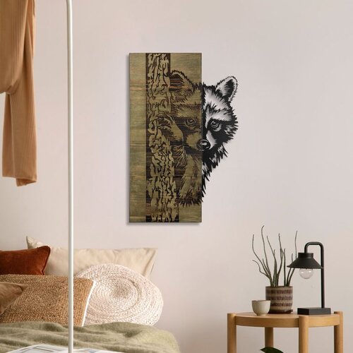 Wallxpert Whispering Timber -1 - Green, Black GreenBlack Decorative Wooden Wall Accessory Cene