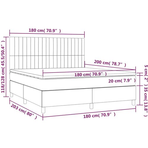 vidaXL Box spring postelja z vzmetnico črna 180x200 cm blago Cene