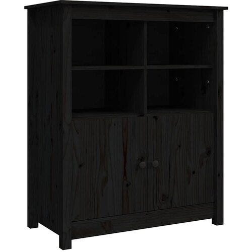  Komoda crna 83 x 41,5 x 100 cm od masivne borovine Slike