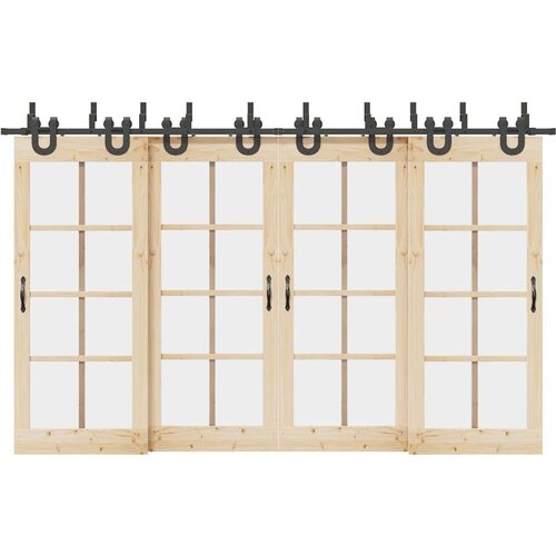  Komplet opreme za drsna vrata 366 cm jeklo črne barve, (22046898) Slike