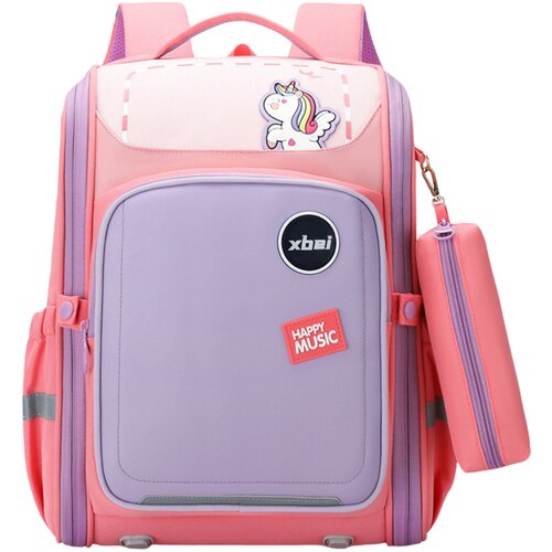  &Scaron;olski nahrbtnik z enorožcem na prsnem traku Pastelno roza 21L 39cm Cene