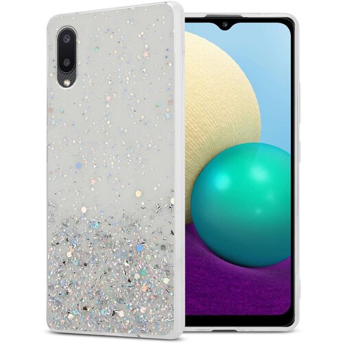 Cadorabo Ohi&scaron;je, združljivo z Samsung Galaxy A02 / M02 in prozorna z ble&scaron;čicami - Za&scaron;čitni ovitek iz prožnega silikona TPU s svetlečimi ble&scaron;čicami, (20860319) Cene