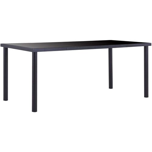  Blagovaonski stol crni 180 x 90 x 75 cm od kaljenog stakla Cene