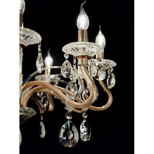Ideal Lux luster na lancu negresco 10x E14/28W/230V, prečnik 85 cm, zlatna Slike