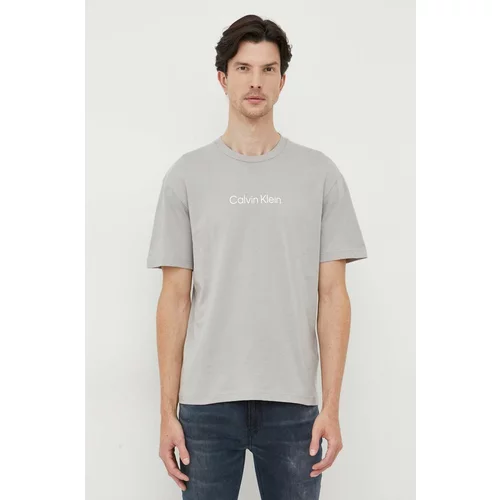 Calvin Klein Pamučna majica boja: siva, s uzorkom