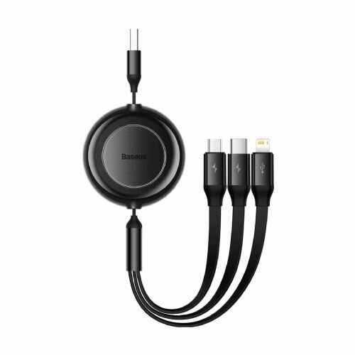 Baseus Kabel USB 2.0 3v1 Lightning/ Tip-C/Mikro 3.5A za napajanje 1.1m črn Slike
