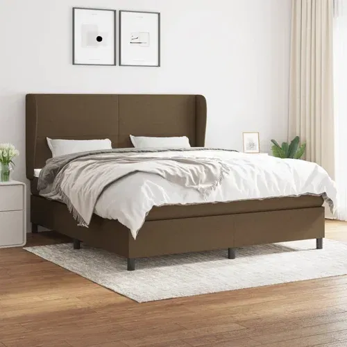 The Living Store Box spring postelja z vzmetnico temno rjava 180x200 cm blago - Box Spring Postelja, (21519147) The Living Store Box spring postelja z vzmetnico temno rjava 180x200 cm blago - Box Spring Postelja, (21519147)