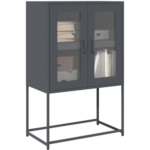 Furnova Highboard Anthracite 68x39x107 cm Jeklo, (21954157) Cene
