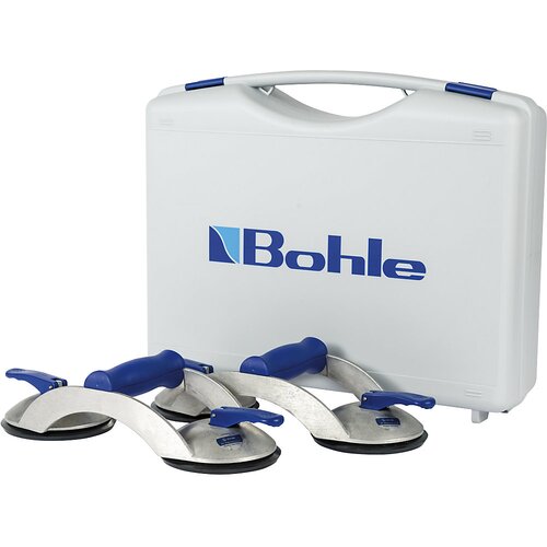 Bohle sesalni dvižnik VERIBOR&amp;reg; blue line, de 2 kosa, osrednji del iz aluminija z 2 glavama in prečnim ročajem, nosilnost 70 kg, plo&amp;scaron;ča s &amp;Oslash; 120 mm Slike